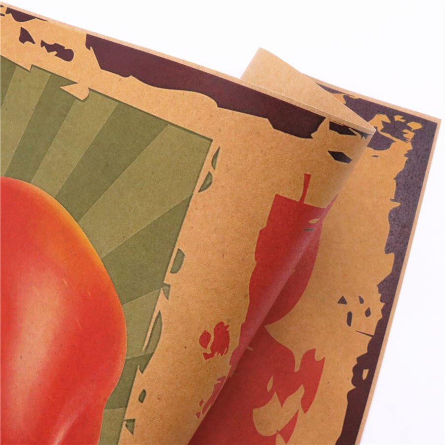 Hedelmä ruoka piirustus vintage voimapaperi juliste baari kahvila seinätarra taidemaalaus retrotaide maaliprintti kuva 45.5 x 31.5cm