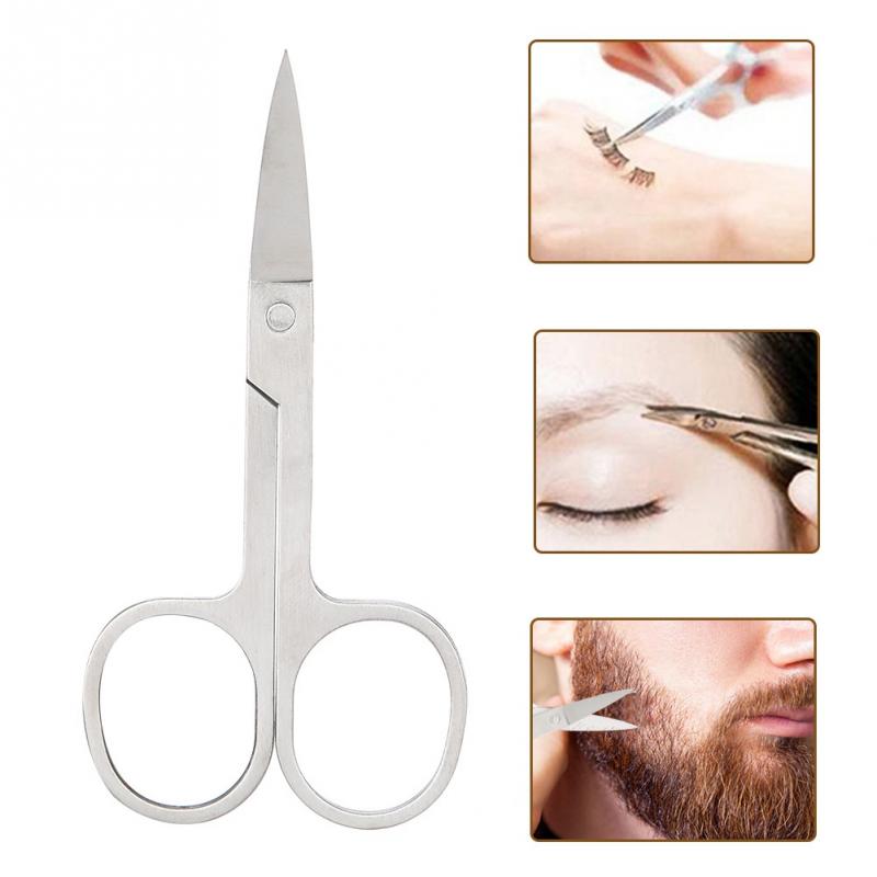 Cortador de pestañas de acero inoxidable, tijeras profesionales para cejas, Barba, tijeras para pestañas, herramienta de maquillaje de belleza 3