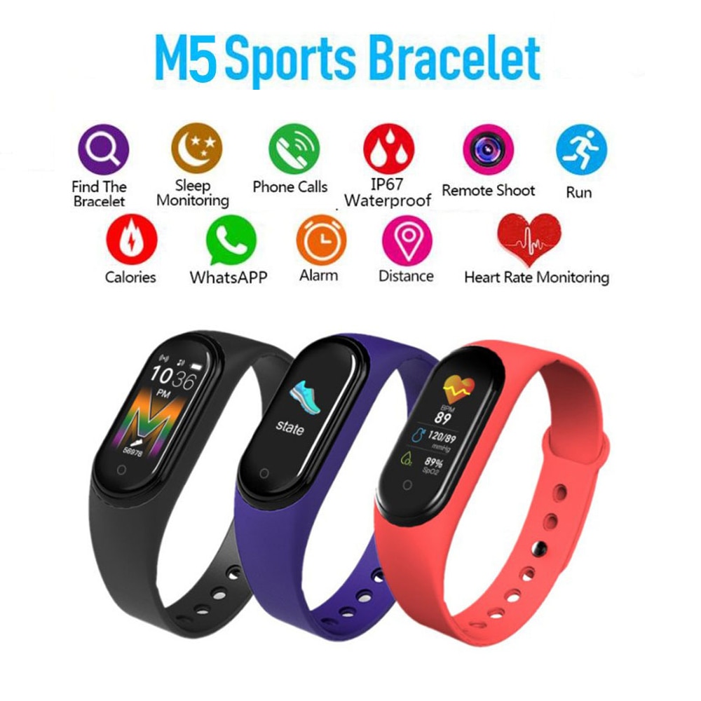 M5 Smart Horloge Bluetooth Call/Muziek Slimme Band Waterdicht Hartslag Bloeddruk Mannen Vrouwen Gezondheid Polsbandje Slimme Armband