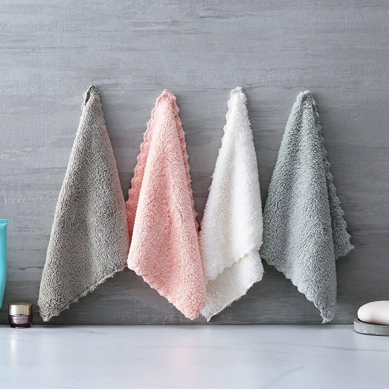 5pcs/set Household Kitchen Towels Absorbent Thicker Very Soft Microfiber Wipe Table Kitchen Towel Cleaning Dish Washing Cloth