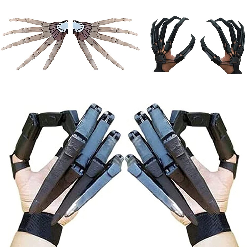 3D Printed Halloween Articulated Fingers Extensions Flexible Joints Movable Wearable Long Fingers Decoration Props Claw Cosplay