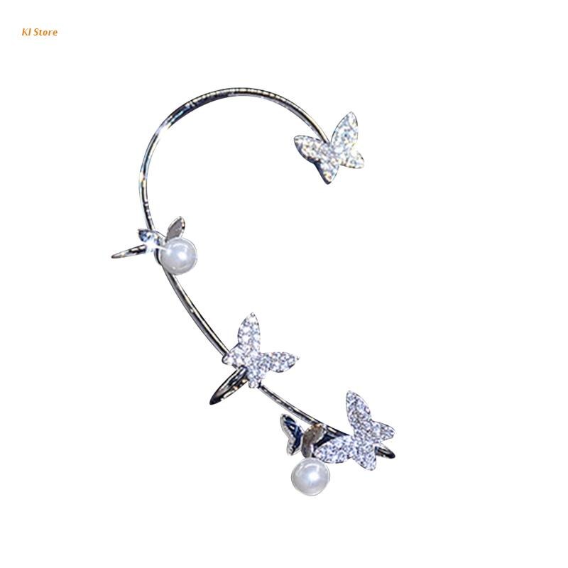 Shiny Zirkoon Vlinder Oor Clips Helix Schelp Oorbellen Helix Kraakbeen Clip