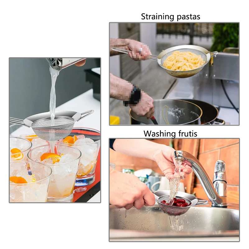 1/3/4 stks/set Roestvrij Staaldraad Fijnmazige Olie Zeef Meel Vergiet Zeef Zeef Gebak Bakken gereedschap Keuken Accessoires