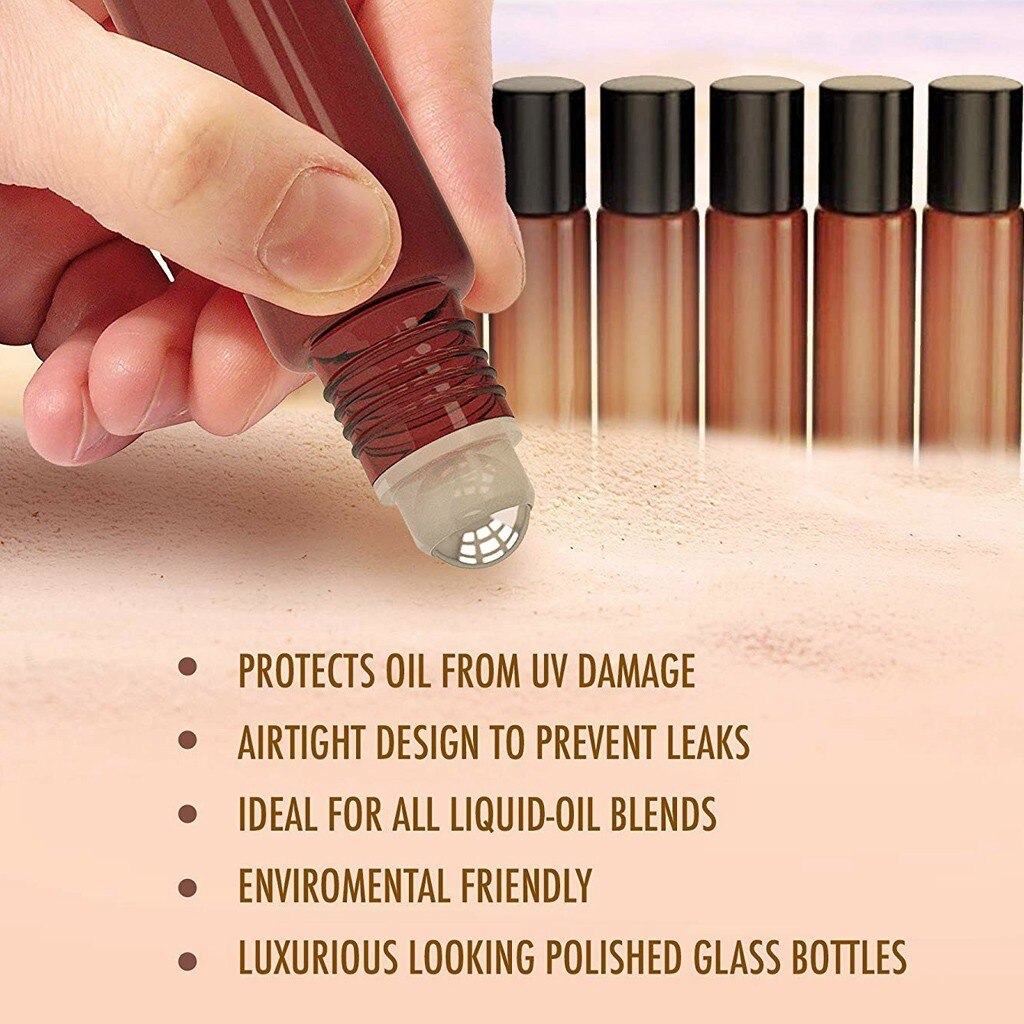 Cobalt Blue Refillable Bottles 8Pcs 10 ml Glass Roll-on Bottles With Roller Ball Refillable Cosmetic Container Accessories