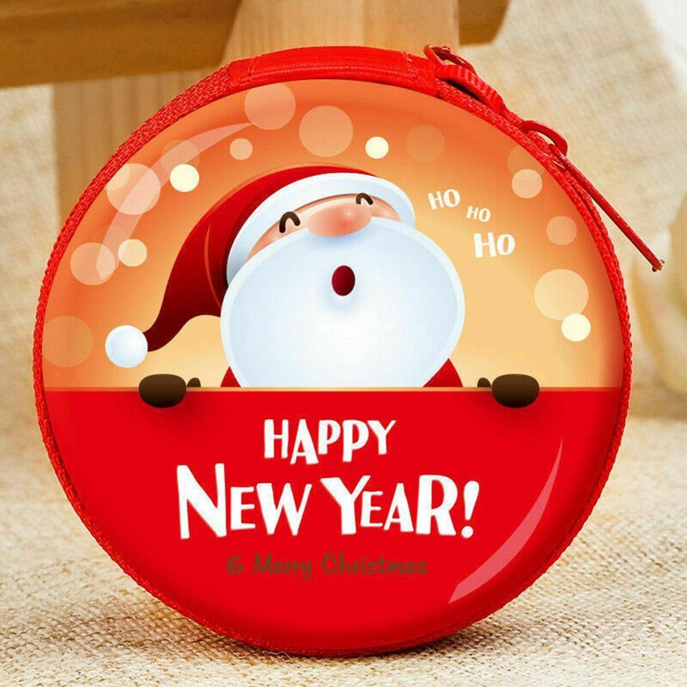 Schattige kerst portemonnee cartoon kinderen meisjes portemonnee organizer kleine kerstman oortelefoon zakje kerstman doos munt pen  l5 c 3