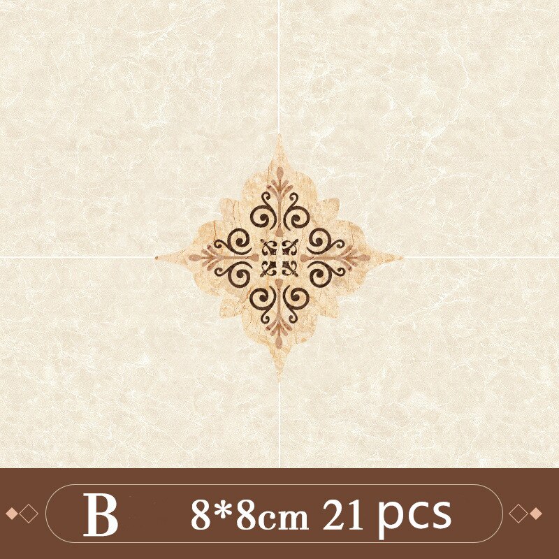 21 Pcs Self Adhesive PVC Ceramic Tile Stickers Waterproof Wall Sticker Art Diagonal Floor Stickers Kitchen Decorative Sticker: B