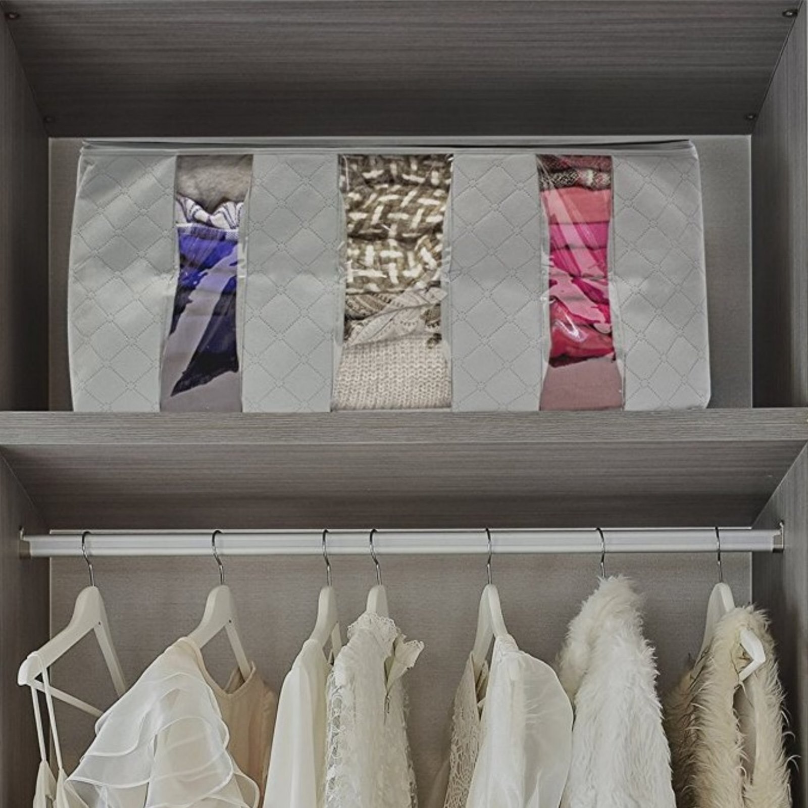 61 × 33 × 31Cm Vouwen Kleren Opbergzakken Garderobe Organisator Niet-geweven Onder Bed Opslag Dozen Items bagage Thuis Leveringen