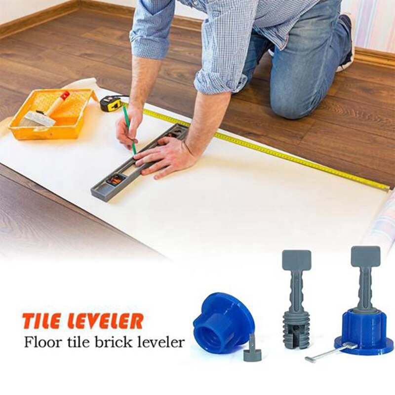 100Pcs Flat Ceramic Floor Wall Construction Tools Reusable Tile Leveling System Kittile Leveling System Kit for Tile