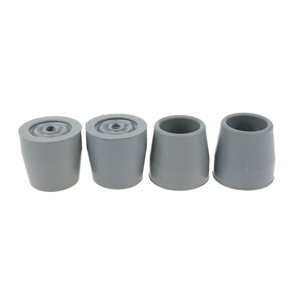 4Pcs Anti-slip Walking Stick Ferrules Cane Crutch Rubber Pad Heavy Duty End Bottoms Protector for Disabled Elder: Gray