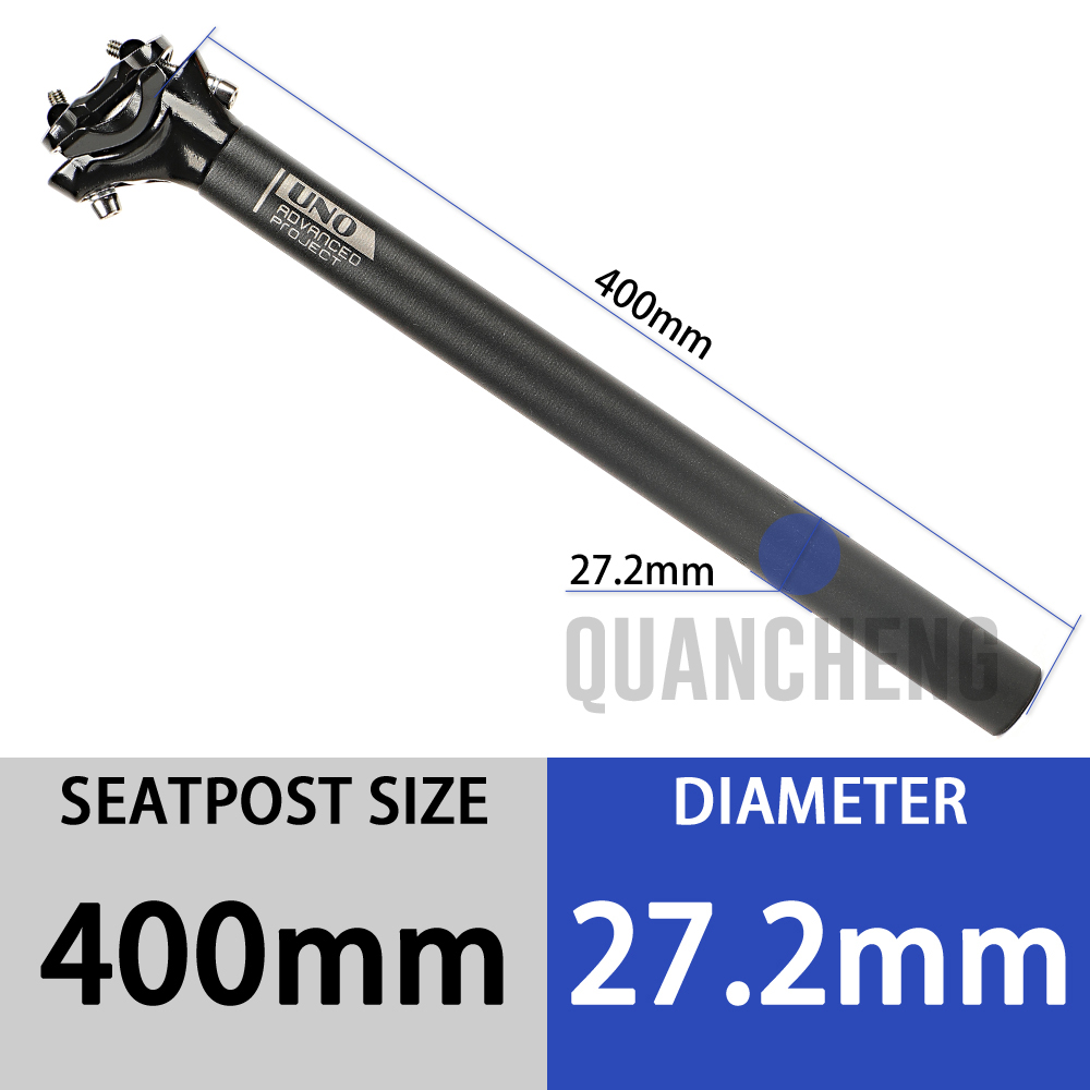 UNO-tija de sillín ultraligera para bicicleta de montaña, tubo de sillín de 350/400mm, 27,2/30,9/31,6mm, compensa 5mm, piezas de bicicleta de carretera: 27.2x400mm