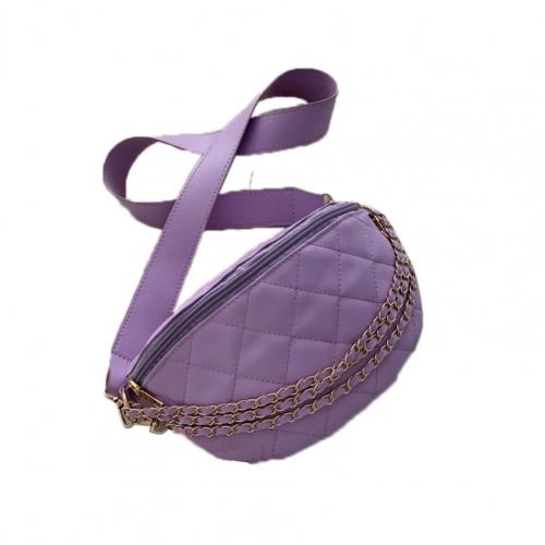 Sac de poitrine rhomboïde en chaîne exquise pour femmes, sac à bandoulière, accessoires de: Violet