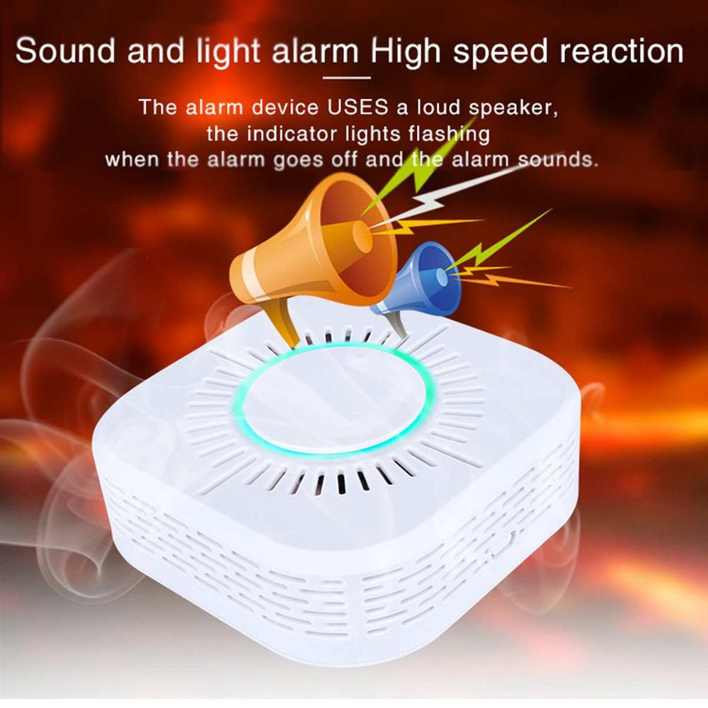 1Pcs Smoke Detector Wireless 433MHz Fire Security Protection Alarm Sensor for Smart Home Automation, Work with Sonoff RF