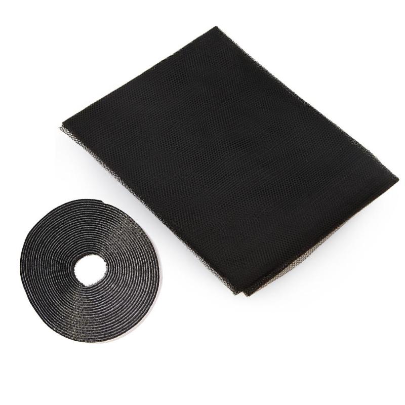 1/5Pcs 150x130cm DIY Mesh Net Flyscreen Curtain Anti Insect Fly Mosquito Bug Curtains Window Mesh Screen for Home: Black / 1PC 150x130cm