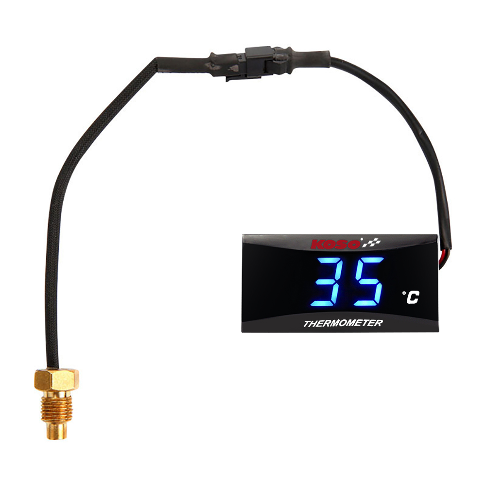 KOSO Motorrad Wassertemperatur Minimessgerät Universal- LCD Digitaler Bildschirm Sensor Thermomete SAMCI Temperaturanzeige: Armee Grün