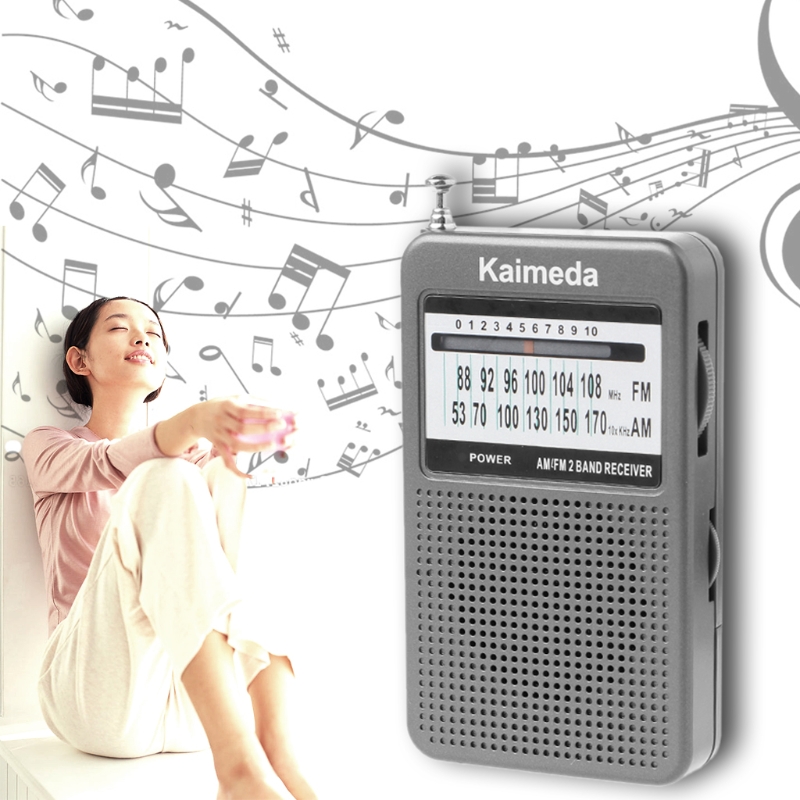 Nueva banda AM/FM 2 portátil, receptor de Radio de bolsillo con pantalla Digital, compatible con modo estéreo
