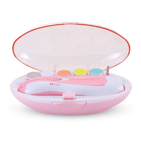 Cortauñas eléctrico para bebé, tijeras para cuidado de uñas infantil, cortador seguro para uñas de recién nacido, recortadora manicura: Pink