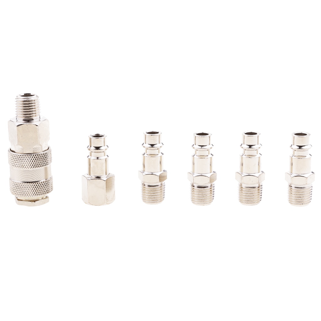 Set of 6 Air Line Hose Compressor Fitting Quick Coupler 1/4''BSP