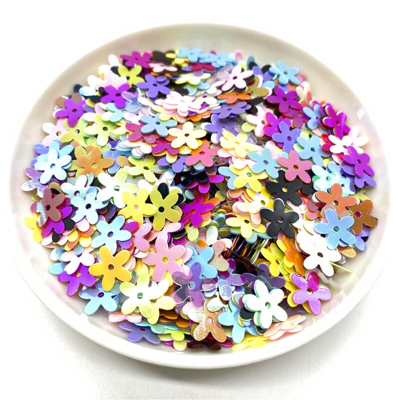 500Pcs/Lot 10mm Sequins PVC Flat Flower Shape Loose Sequin Paillettes Sewing Craft DIY Scrapbooking: 12