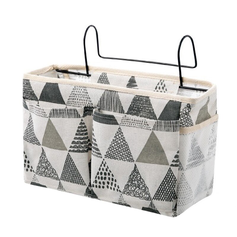 Bedside Hanging Organizer Pocket Storage Bag Wardrobe organizer Canvas Bedroom Bathroom Magazine tote Storage Organizador Pouch: S