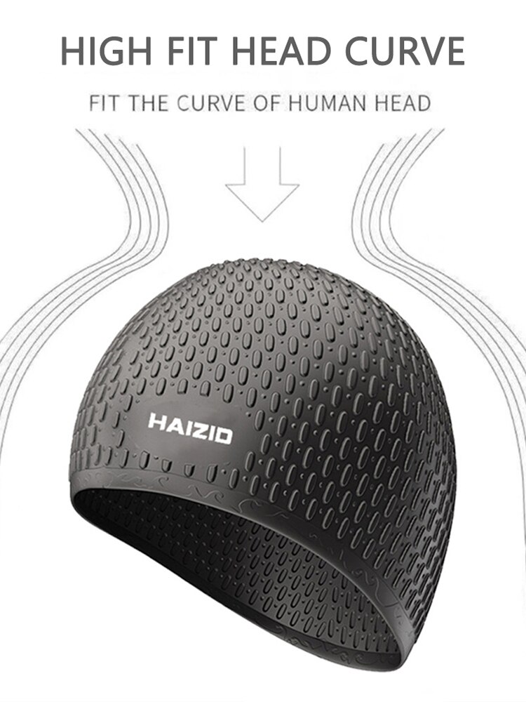 Swimming Cap Elastic Waterproof PU Fabric Protect Ears Long Hair Sports Swim Pool Hat Swimming Cap Free size For Men Women Adult