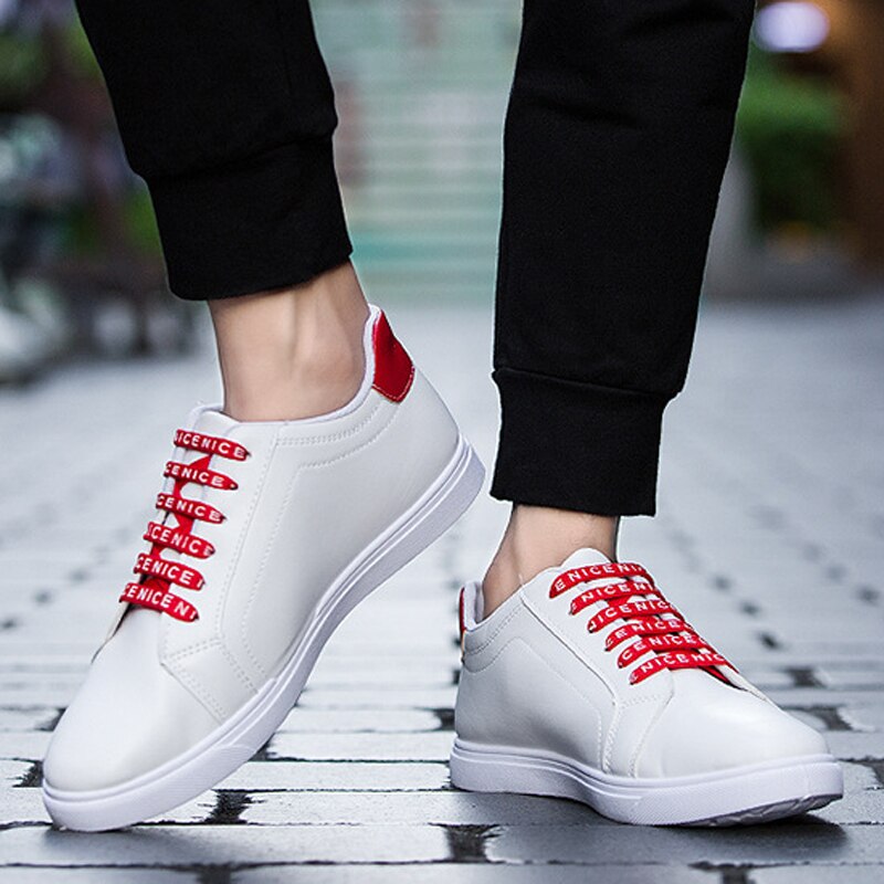 Herr skateboard skor sport utomhus sneakers kostym vita sneakers platta skor låg topp bra