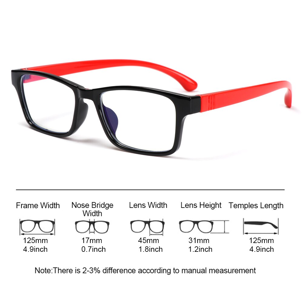 1PC Square Anti-blue Light Glasses for Children Soft Frame Goggle Ultralight Silicone Frame Glasses Kids Eyewear Vision Care