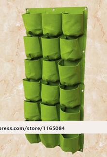 Pocketgarden Hanging Plant Pots Wall Pot Vertical Garden Flower Pots and Planter Hanging Pots Planter garden supplies: 18 round pockets