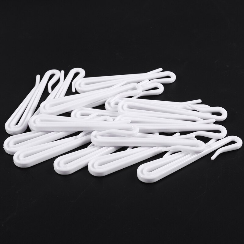 Plastic Window Curtain Hooks 16 Pcs White