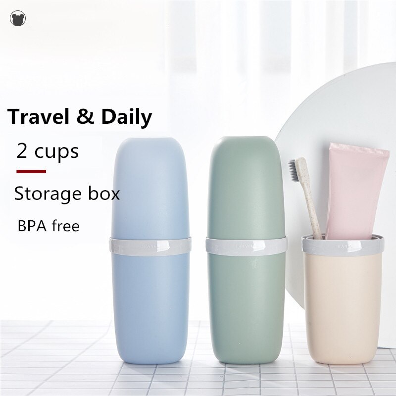 Bærbar tannbørsteholder reise tannglass/krus oppbevaringsboks for tannkrem tannbørste pba gratis tannbørsteveske hvit grønn