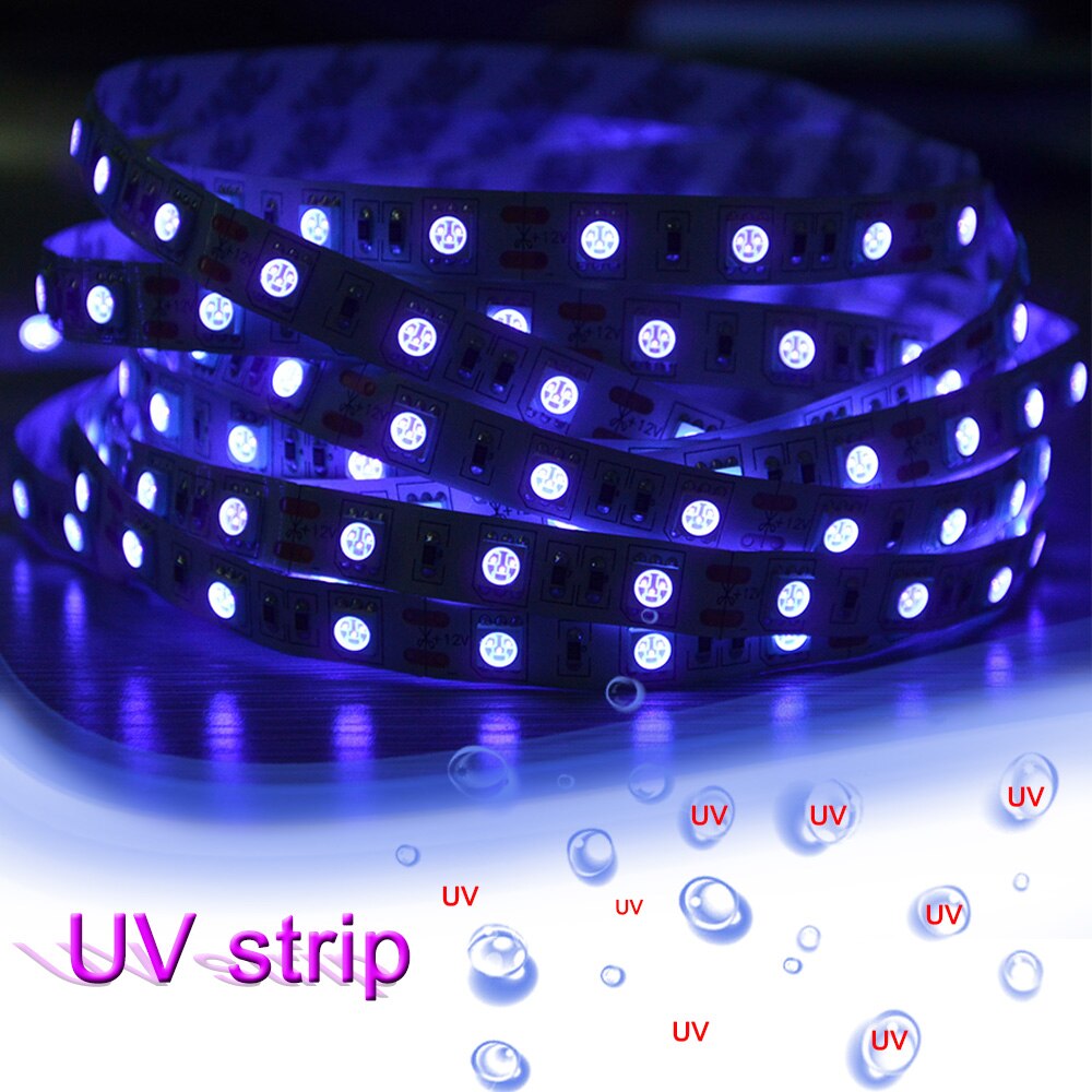 UV Light Disinfection Strip 5m 5050 LED Tape Germicidal Disinfection Light LED Strip Lights 12V for Home Disinfecting Air Clean