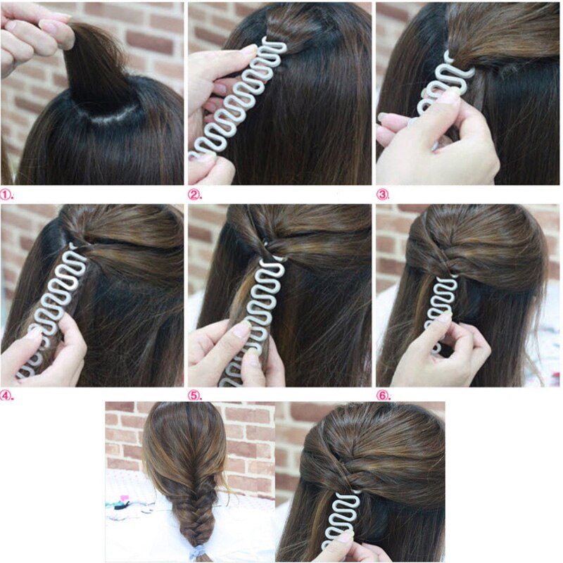1Pc Charmant Franse Stijl Vrouwen Meisjes Diy Haar Vlechten Tool Roller Haak Met Magic Twist Styling Bun Maker Vlecht gereedschap