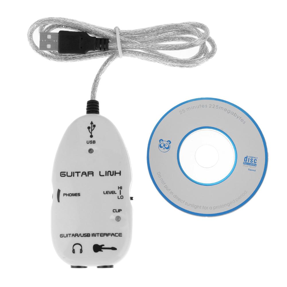 Elektrische Gitaar Naar Usb Interface Link Audiokabel Muziek Opname Adapter Voor Pc Gitaar Naar Usb Sound Player Geluidskaart effector