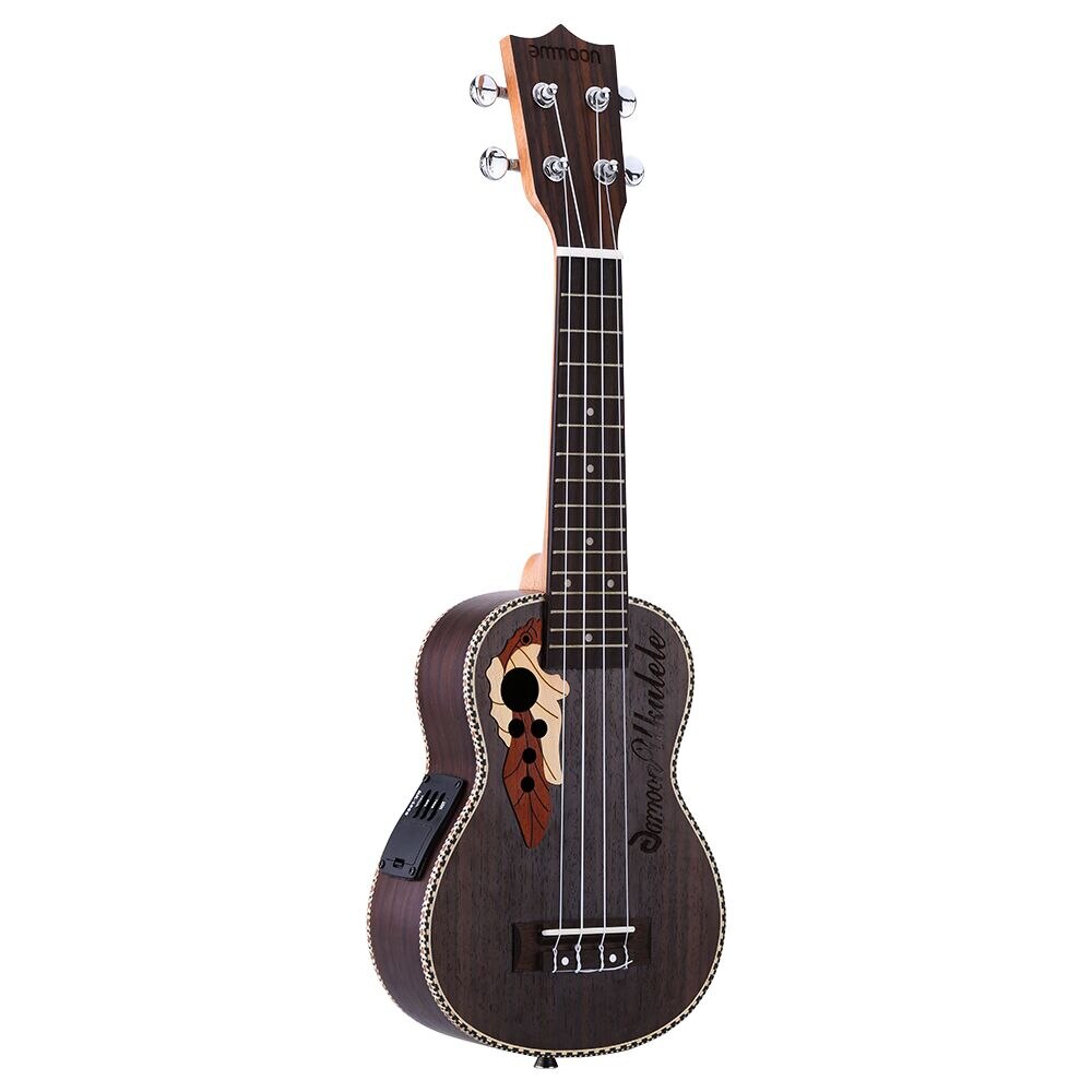 Ammoon ukulele 21 " akustisk ukulele 15 bånd 4 strenge guitar musikalsk strengeinstrument forskellige typer guitarra til option: Indbygget eq pickup
