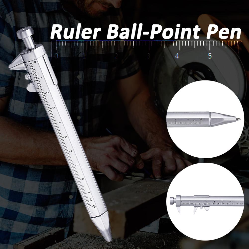 0.5mm Gel Ink Pen Roller Ballpoint Shape Plastic Pens Vernier Caliper Ruler Ball-Point Pens Measuring Tool 30DC11