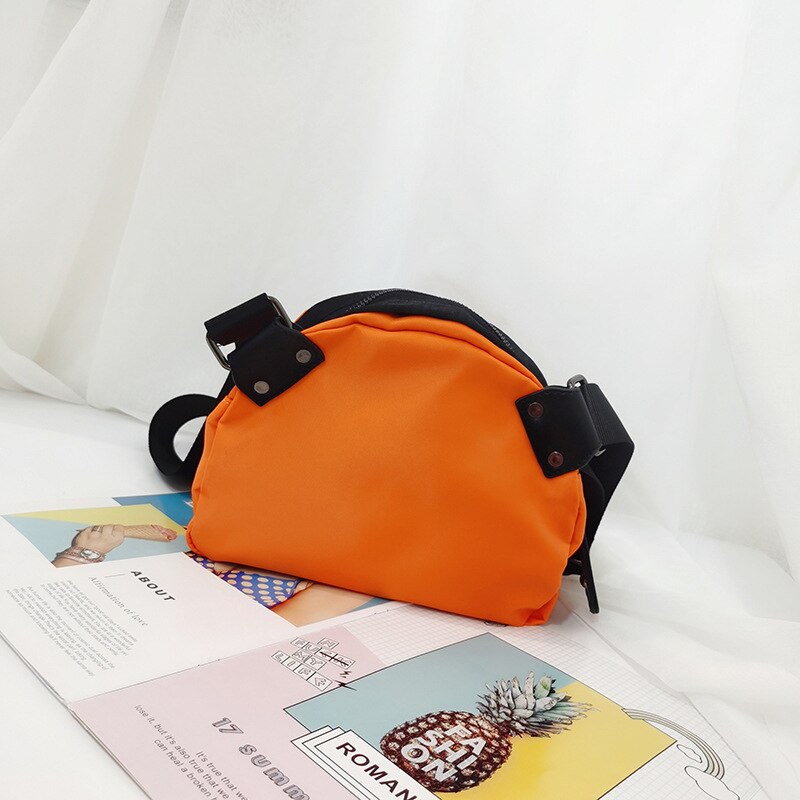 Women Wide Shoulder Strap Shell Messenger Bags Ladies All Match Orange Shoulder Bag Small Crossbody Bag Black Purses