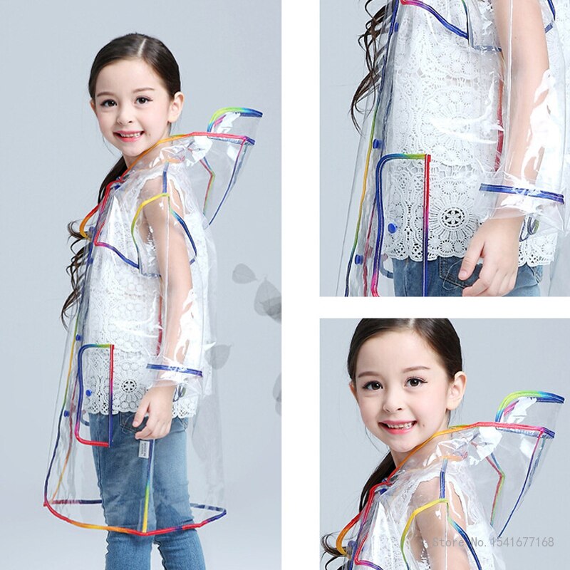 Kids Waterdicht Transparant Milieu Clear Eva Kinderen Hooded Regen Jas Voor Outdoor Regenkleding