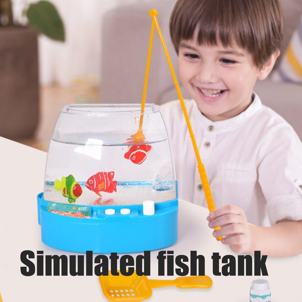 Kit de simulación de acuario para niños, Mini pecera eléctrica, juego interactivo de pesca, de cumpleaños