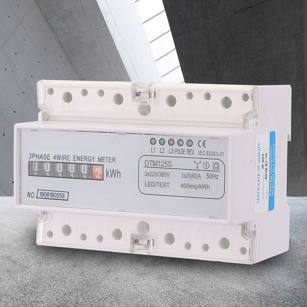 220/380V 20-80A Energy Consumption Digital Electric Power Meter 3 Phase KWh Meter Three-Phase Meter Energy Meter Tool