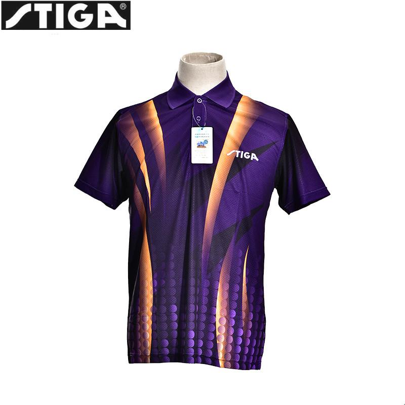 Stiga tênis de mesa roupas esporte camisa badminton roupas de manga curta uniformes para homem tenis masculino