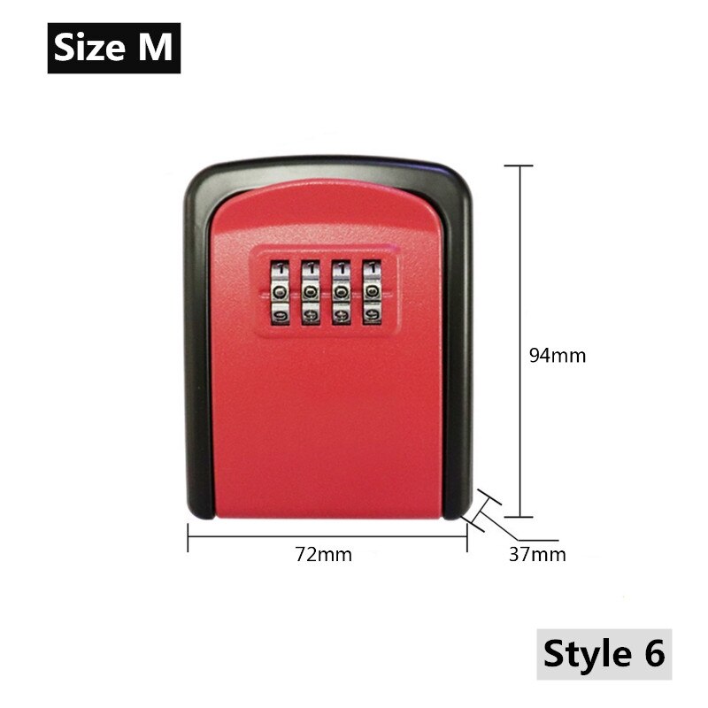 Wall Mount caja fuerte Key Storage Secret Box Organizer 4 Digit Combination Password Security Code Lock No Key Home Safe Box: Style 6