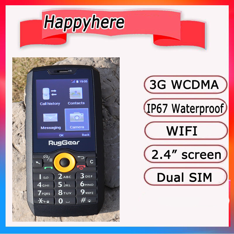Telefon komórkowy 3G WCDMA IP67 wodoodporny WIFI wytrzymały telefon komórkowy z podwójną kartą SIM z funkcją przycisku celular hebrajska rosyjska arabska klawiatura