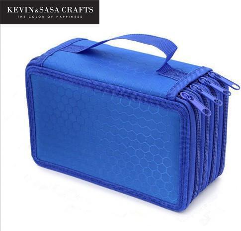 Estuche para lápices de 4 ° piso, colorido, gran capacidad, material escolar, papelería, , caja de lápices estuche, bolsa para lápices: Blue