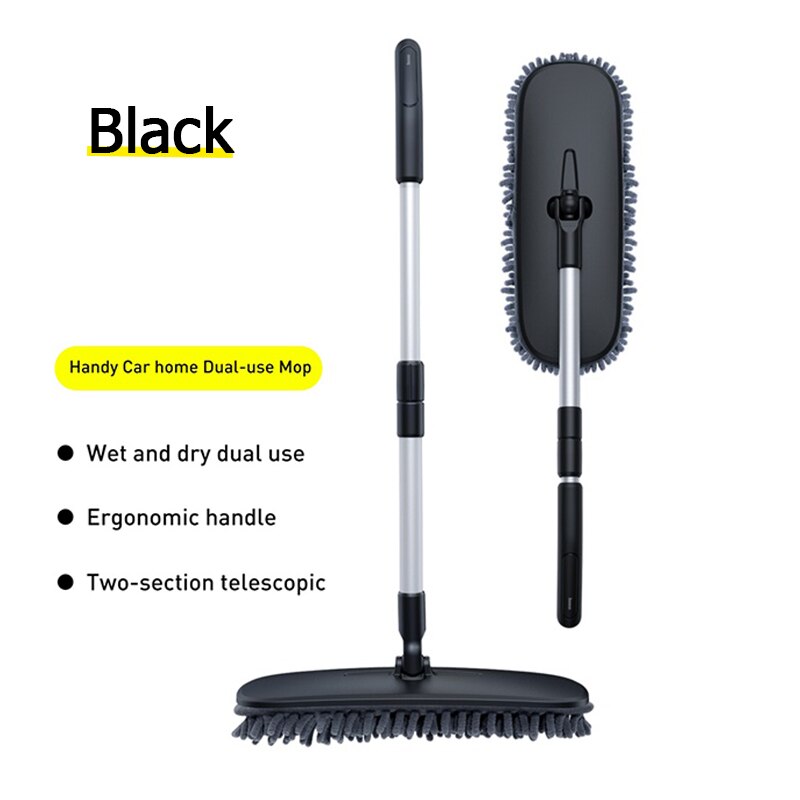 Baseus Autowasseretteborstel Afneembare Verstelbare Wasmachine Mop Voor Auto Thuis Cleaning Tools Auto Detaillering Borstel Accessoires: Black