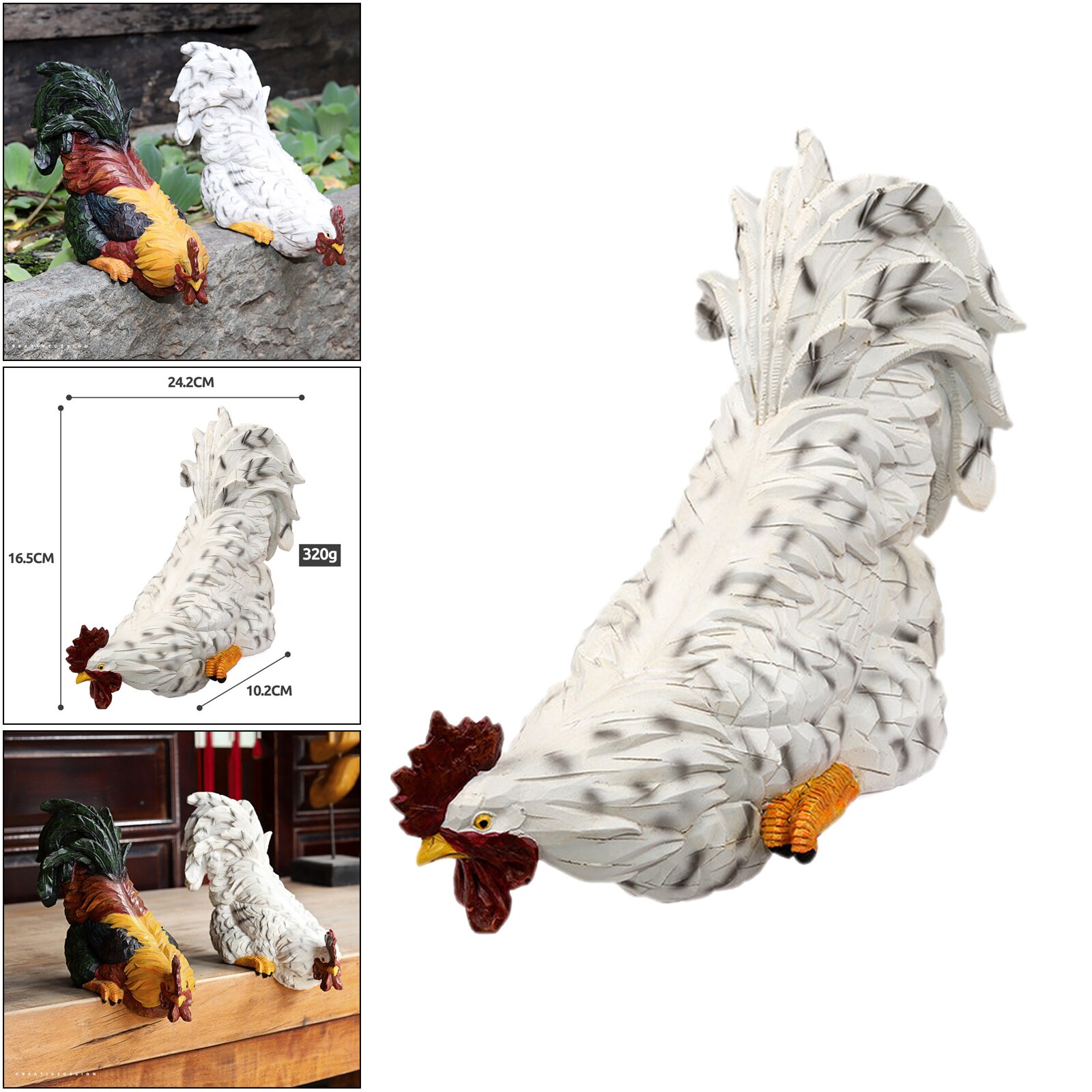 Garden Rooster Statue Hand-Painted Home Furnishing Crafts Decorative