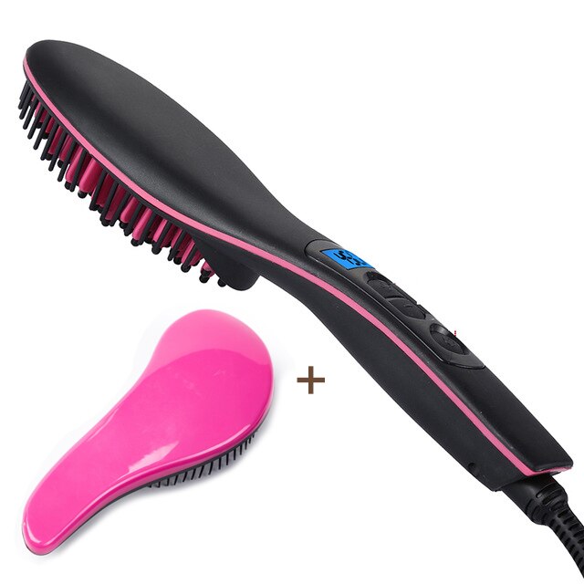 Haarglätter Pinsel Haar Elektrische Pinsel Kamm Irons Gerade Haar Kamm pinsel Haarglätter Curler styling werkzeug: Black hair brush / AU
