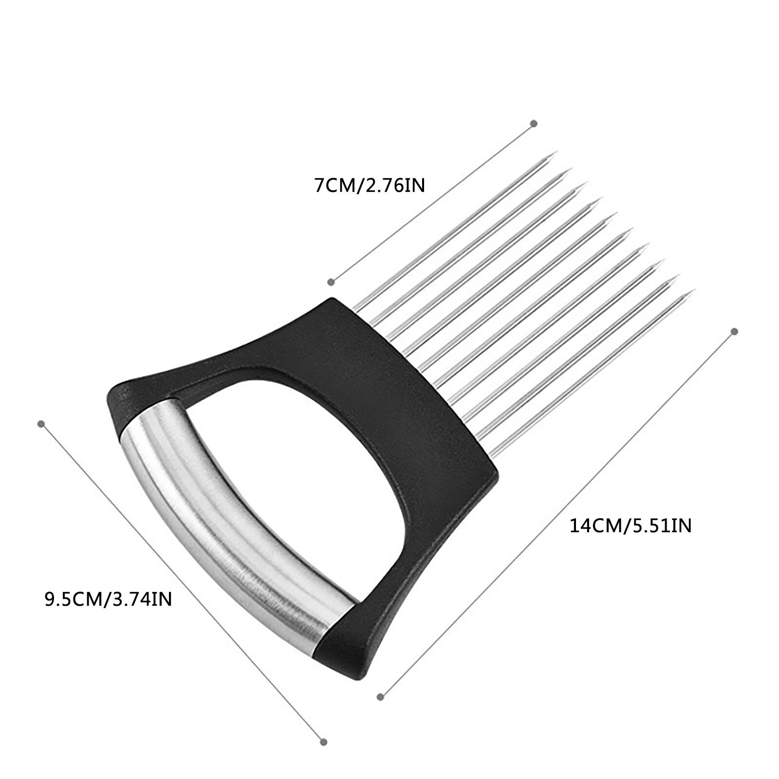 Voedsel Slice Assistent Groente Houder Rvs Ui Snijder Ui Chop Fruit Groenten Cutter Slicer Tomaat Cutter Mes: A 1PC