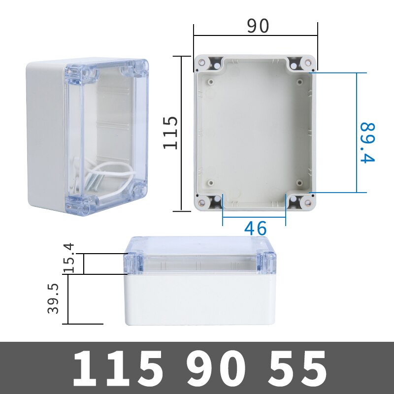 Transparent Waterproof Outdoor Enclosure Plastic Box Electronic Project Case Instrument Electrical Box Junction Box Housing: Ivory