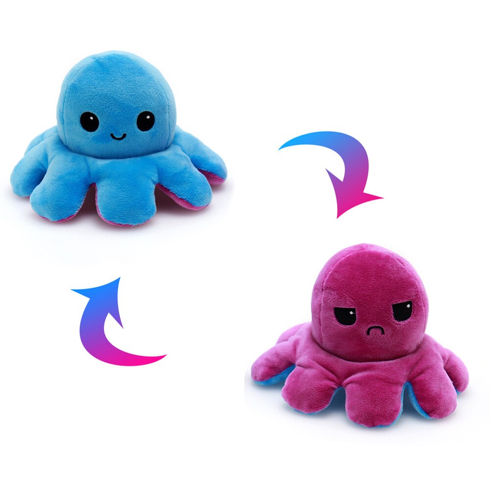 Plush Toys Kids Soft Octopus Plush Animal Crossing Children Double-sided Flip Doll Soft Pulpo Reversible Cute Peluches Toys: 010