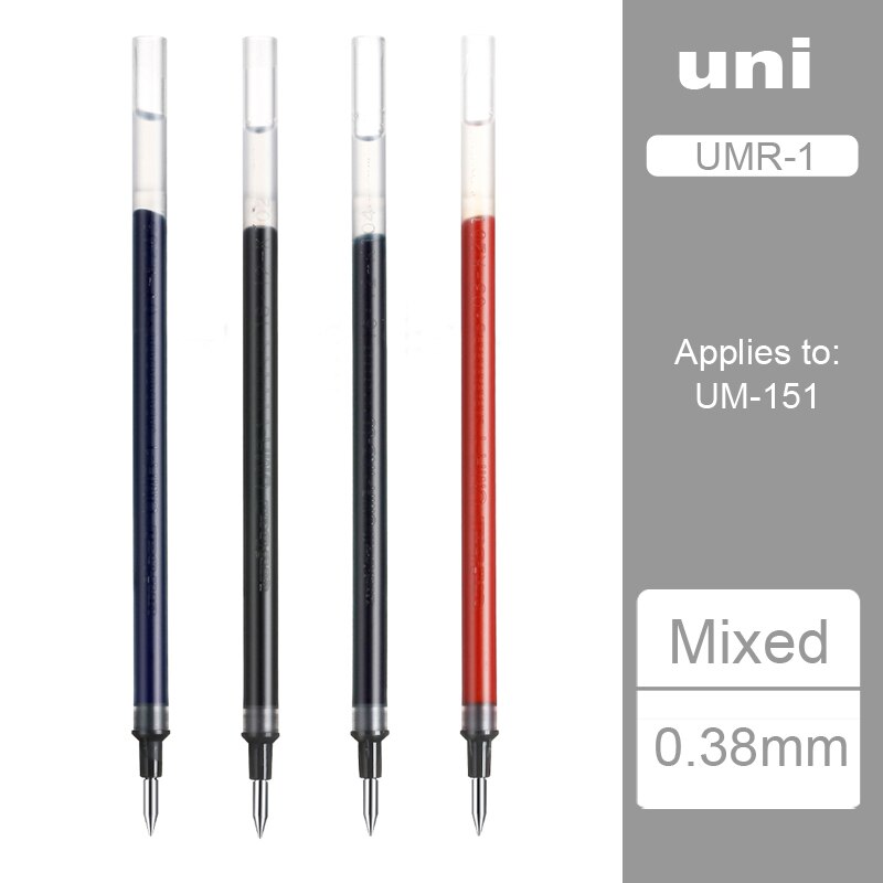 12 Pcs/Lot Uni-Ball Signo Refill UNI Mitsubishi UMR-1 Gel Pen Refill 0.38mm Fine Financial For UM-151: Mixed