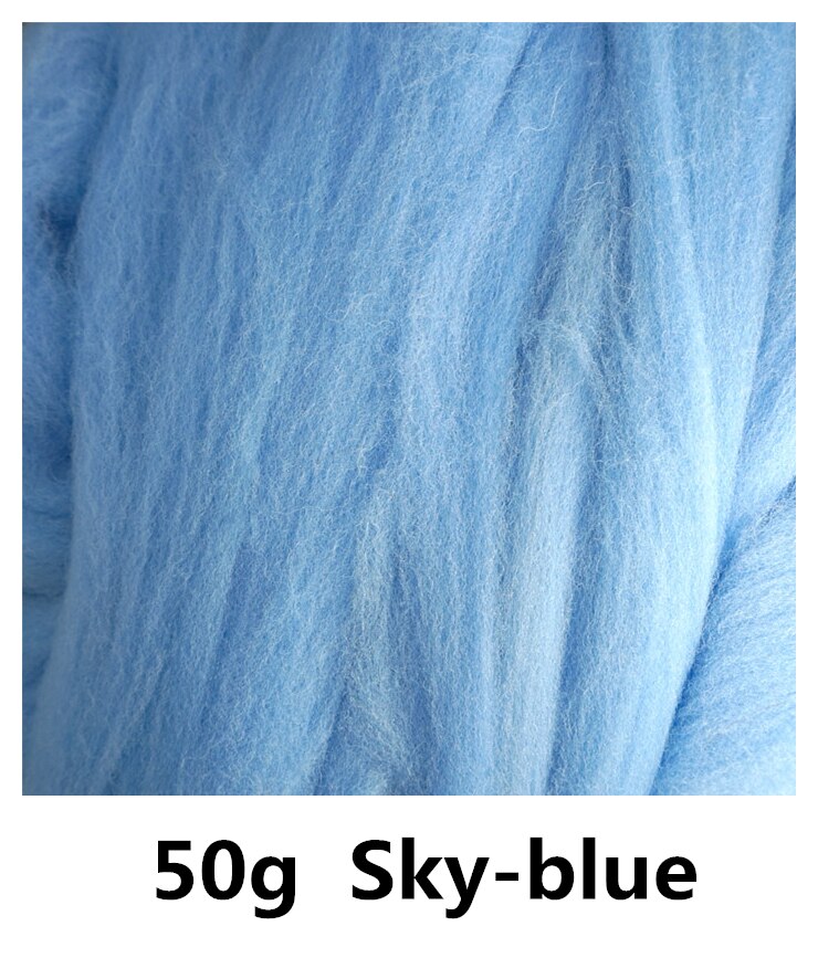 50g Super Snelle vilten Korte Vezel Wol in Naald Vilten wolvilt kleur hemelsblauwe nat vilten